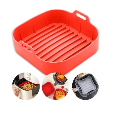 Imagem de Forma Quadrada De Silicone 20cm Antiaderente Para Air Fryer