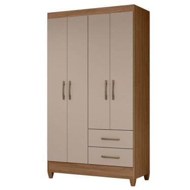 Imagem de Guarda Roupa Solteiro Chile 4 Portas Carvalho Fendi - Moval