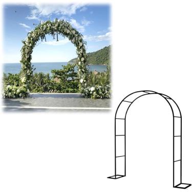 Imagem de Garden Arch Trellis com arco de rosa base para plantas de escalada e rosas arcos ao ar livre para arbustos de flores de flores decoração de suporte, branco, w300xh220cm