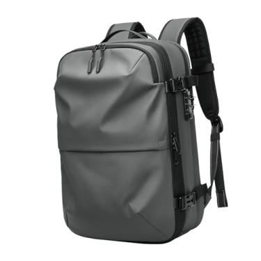 Imagem de Mochila de transporte, mochila a vácuo de 25 a 60 L com compartimento para sapatos para viagens, Cinza escuro