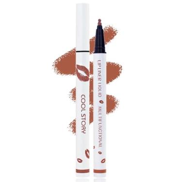 Imagem de YUANLI Caneta Marcadora Lip Stain, Delineador E Batom 2 Em 1, Cor Matte À Prova D'Água De Longa Duração Para Mulheres, Lápis Líquido Hidratante 24 Horas - 03