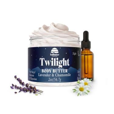Imagem de PURPLE CANYON Solbutter, Creme Noturno Twilight De 2 Oz, Manteiga Corporal Batida Com Magnésio E Melatonina, Loção Lavanda Camomila Para Mulheres