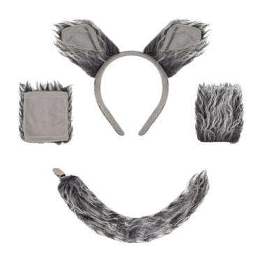 Imagem de Fiocias Conjunto de fantasia de lobo cosplay acessórios fofos para shows de palco carnaval meninos meninas, Sem Saia