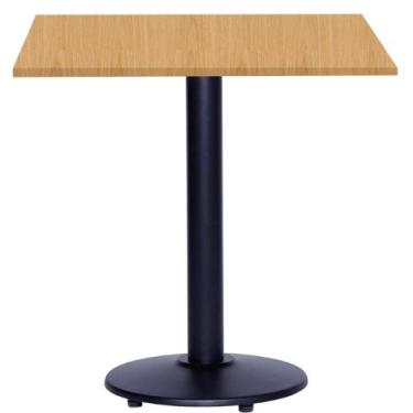 Imagem de Mesa Zeta Ferro Preto 75 cm (Alt) Disco Redondo Tampo MDP Quadrado 60 