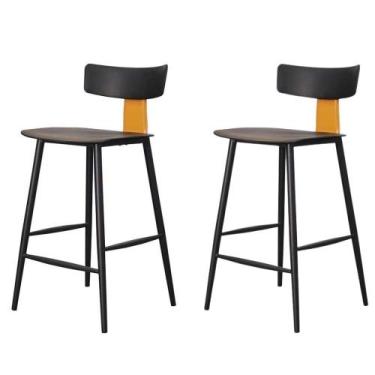 Imagem de Kit 2 Banquetas Baixas Analu Rivatti 89cm (Alt) Assento Encosto PP Pre