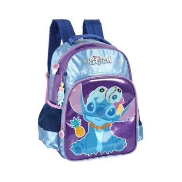 Imagem de Mochila de costas Escolar Infantil Stitch Violeta 41 cm - luxcel