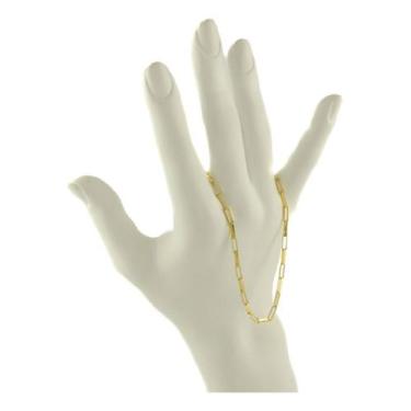Imagem de Pulseira Feminina Ouro 18k 750 Elos Alongados Maciça 21 Cm - JOIE JOIA