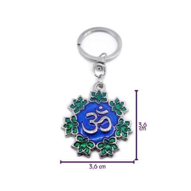 Imagem de Chaveiro Om Mandala Resina - MP Símbolos, 4º Níquel Resina Azul