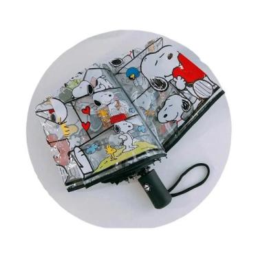 Imagem de Guarda-chuva Automático Triplo Transparente Com Desenho Animado Kawaii