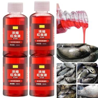 Imagem de Wintgrea Red Worm Liquid Fish Attractant 4 PCS para lagos e reservatórios de água doce, isca e peixes tentadores para abrir a boca, para isca de peixe-gato, isca de carpa, isca de tilápia, isca