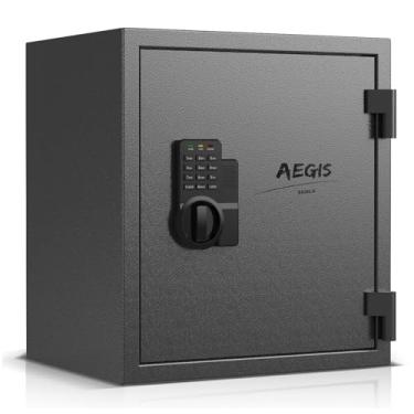 Imagem de AEGIS Cofre à prova de fogo de 1,6 filhotes, cofres de fogo com teclado digital, prateleiras de chaves duplas, segurança doméstica, seguro para hotel, escritório, dormitório, dinheiro, joias, armazenamento de uso de armas