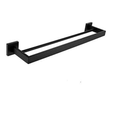 Imagem de Conjunto de banheiro de aço inoxidável preto - Suporte para toalhas, suporte para papel higiênico, organizador de parede, porta-roupões 40