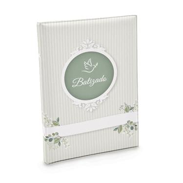 Imagem de Álbum de fotos Ical, encadernação tradicional, para 20 fotos 15x21cm - linha Comemorativo - capa almofadada - modelo batizado - 351