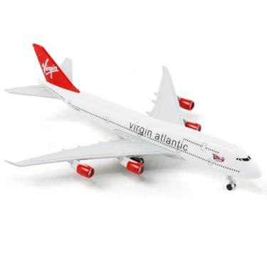 Imagem de QIYUMOKE 1/400 para modelo de avião VAA 747 (15 cm C) para kits de modelo de avião Boeing 747 com trem de pouso de aeronave pré-construído e suporte de exibição para adultos, aviões, presentes ou