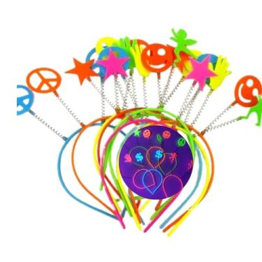 Imagem de Kit 10 Tiaras Festa Neon Adereços Balada Brilha Na Luz Negra (KIT)