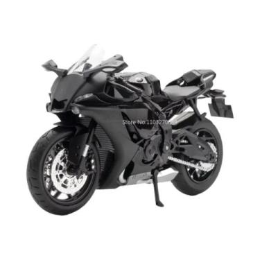 Imagem de Escala 1/12 R1M R1 Modelo De Motocicleta Brinquedo Corpo De Liga Suspe