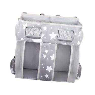 Imagem de WeiLaiKeQi Organizador de fraldas suspenso, empilhador de fraldas para bebês, trocador para meninos e meninas, espaçoso com dispensador de lenços de papel, Estrelas Branco-acinzentadas