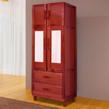Imagem de Guarda-Roupa Casal Sergipe Madeira Maciça 4 Portas 2 Gavetas 1 Pratele