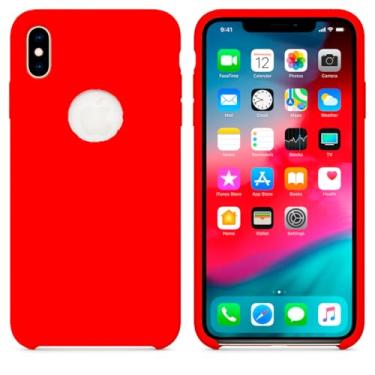 Imagem de Case Capa Capinha Silicone Aveludado pra iPhone X e XS (vermelho)