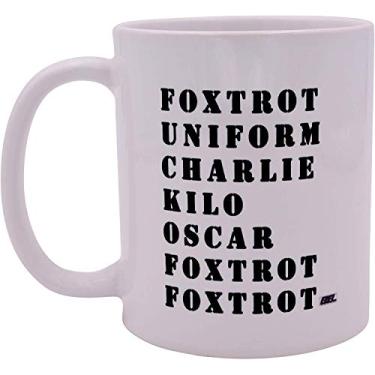 Imagem de Rogue River Tactical Caneca de café engraçada Alfabeto Militar Caneca Novidade Ótima Ideia de Presente para Veteranos Militares