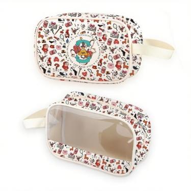 Imagem de TGBJE Bolsa de maquiagem transparente inspirada em Bill Inspirada em séries de TV de desenho animado Bolsa de Higiene Pessoal Cifrada Mercadoria, Ilusão, Moderno