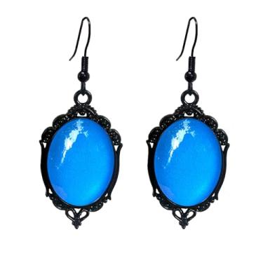 Imagem de Brincos de camafeu gótico para mulheres vintage vermelho preto cristal brincos de cristal escuro stardust brinco punk misterioso joia de feriado de Halloween, One Size, Metal, Sem pedra preciosa
