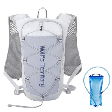 Imagem de JEELAD Colete de corrida leve para mulheres e homens, mochila de hidratação de 5L com bexiga de água de 2L para caminhadas, trilhas, equipamento de corrida, ciclismo, maratona (A-cinza (5L) - com