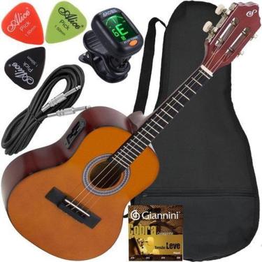 Imagem de Kit Cavaco Giannini Eletroacústico Cs14 Ep Natural Cabo Capa
