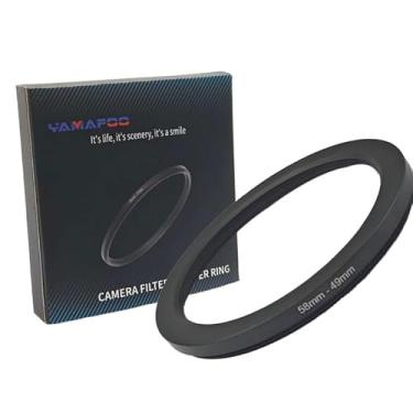 Imagem de Adaptador de anel de metal para cima/para baixo compatível com câmeras mirrorless DSLR Lens, conversor de rosca de filtro UV CPL ND, preto (58-49)