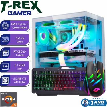 Imagem de PC Gamer T-REX Ryzen 5, 32GB, 512GB, RTX3060 - White Limited Edition