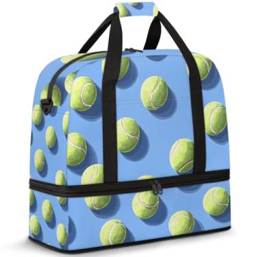 Imagem de Bolsa de ginástica para homens e mulheres com compartimento para sapatos e molhados – Bolsa esportiva para viagens, esportes, fitness e treino (tênis)