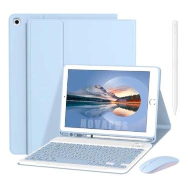 Imagem de Kit de 4 Peças Capa para Tablet Teclado Mouse e Caneta de Toque Compatíveis com o iPad 9,7 Polegadas 6ª/5ª