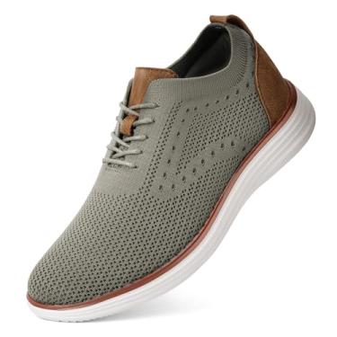 Imagem de Secuyner Breeze Sapatos masculinos casuais para homens confortáveis para negócios, tênis casuais, leves, respiráveis, oxfords de tênis de caminhada, Caqui, 45