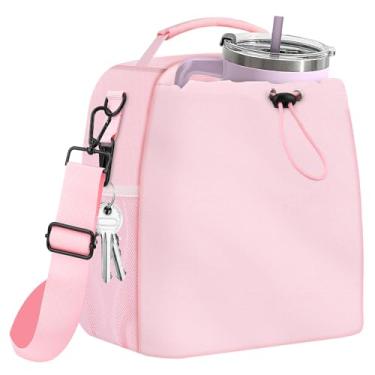 Imagem de SelfTek Lancheira isolada para mulheres com alça de ombro ajustável - compatível com copos Stanley de 30/1,134 g, lancheira térmica à prova de vazamento para escritório, trabalho, viagem, piquenique