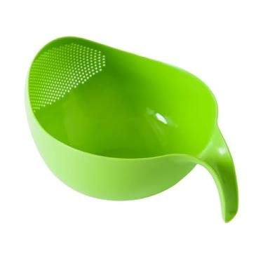 Imagem de Arroz arruela Quinoa coador de limpeza de frutas vegetais utensílios de cozinha com alça mais recentes (P, verde)