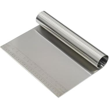 Imagem de Espátula de Aço Inoxidável para Confeitaria e Cozinha, Design Ergonômico, Bordas Retas, Ideal para Raspar Massas e Confeitar
