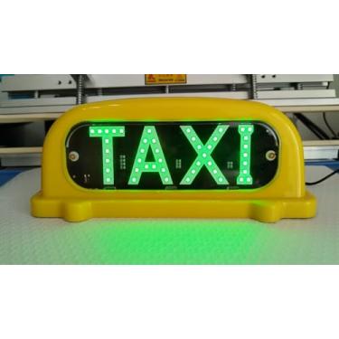 Imagem de Luz de sinal de táxi para carro LED de duas cores, linha de conexão, táxi, sinalização iluminada, à prova d'água, sinal de táxi com base magnética, acendedor de cigarro USB, concha de 12 V, amarelo