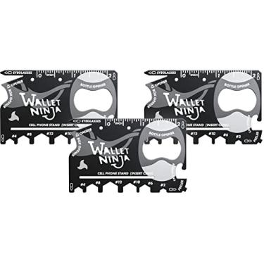 Imagem de Wallet Ninja Cartão multiferramentas – multiferramentas tamanho de cartão de crédito 18 em 1 para reparos rápidos, equipamento de sobrevivência EDC, abridor de garrafas, acampamento – Dispositivos legais e meias – Preto (3)