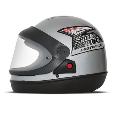 Imagem de Capacete Moto Automático Sport Moto Prata Tam. 62