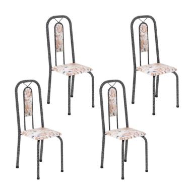 Imagem de Cadeiras para Sala de Jantar 4 Unidades Lívia Botanic Bege / Mart Prata