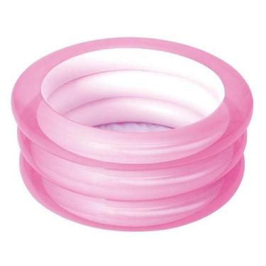 Imagem de Piscina Inflável Infantil 3 Anéis 43L Kiddie Pool Rosa Bel - Bel Lazer