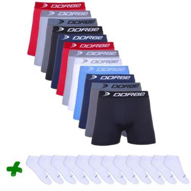 Imagem de Kit 12 Boxer Microfibra + 12 Pares Meia Soquete Dorbe, P