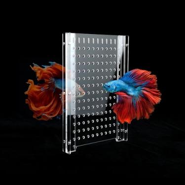 Imagem de Divisor de aquário de acrílico, divisor de tanque de peixes 10/15/20/55/75/125 galões, conjunto de separador de tanque de peixes transparente com ventosas (10 galões)