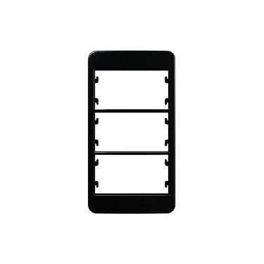 Imagem de Placa Para Condulete Com Suporte Margirius Sleek Caixa 3-4 Para 3 Módulos Preto Ebony