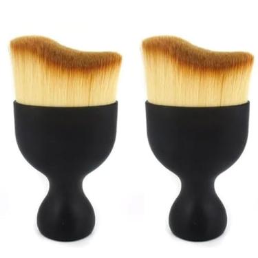 Imagem de Pincel Automotivo Detalhamento Limpeza Interno Remoção Poeira Escova Multifuncional Carro Macio Forma De Taça De Vinho (KIT 2 Pincel (sem capa))