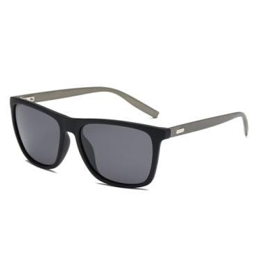 Imagem de Óculos de sol polarizados para homens, design com proteção UVA e UVB, óculos de sol femininos, óculos de motorista, lentes polarizadas, 2 lentes preto fosco e cinza, BH01