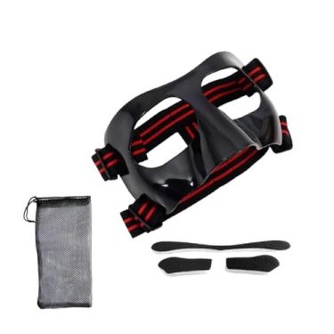 Imagem de Deevoka Protetor nasal para nariz quebrado, máscara com proteção acolchoada, protetor facial de basquete, adultos, jovens, mulheres e homens, Preto Vermelho