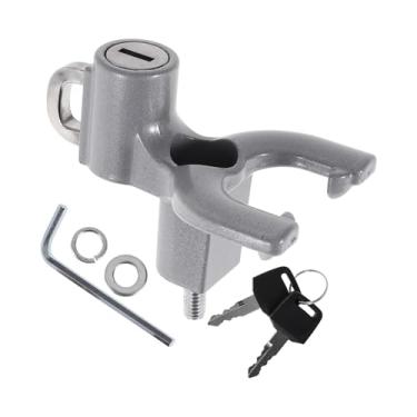 Imagem de REPAIROCK Gancho de suspensão de motocicleta com garfo duplo para capacete de motocicleta suporte de bolsa de bagagem cabide para scooters bicicletas metal tom prata 1 conjunto parafuso chave