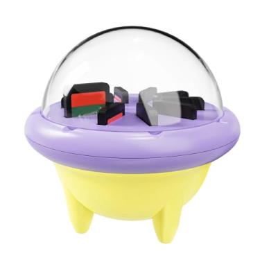 Imagem de GOWENIC Caso De Armazenamento Do Jogo para S witch 2/OLED/Lite, Caso De Cartão De Jogo Rotativo Com 10 Slots De Cartão, Caixa De Armazenamento De Proteção Portátil Do Jogo (Amarelo roxo)