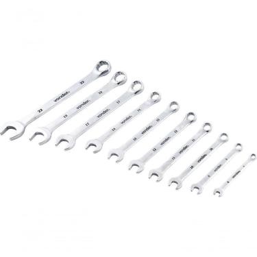 Imagem de Jogo Chave Combinada 6-22mm Cromo Vanádio Cromada 10 Vonder